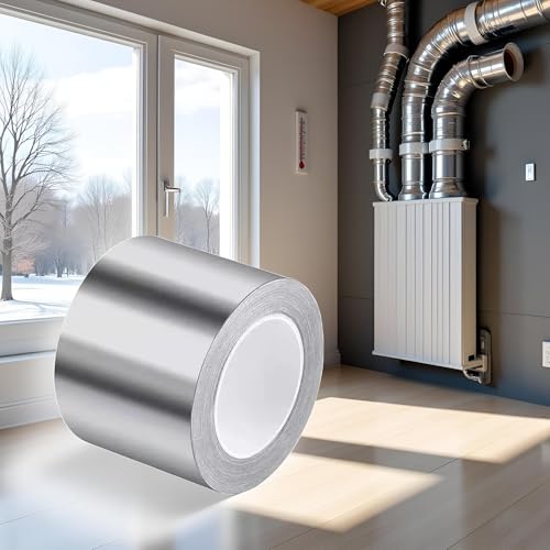 Image of Sliver Aluminum Foil Tapes High Temperature,Premium Silver Aluminum Tape, Foil Tapes,Heavy Duty Duct Tape for Heat Insulation, HVAC, Dryer Vents, Wrap Pipe Duct Tape