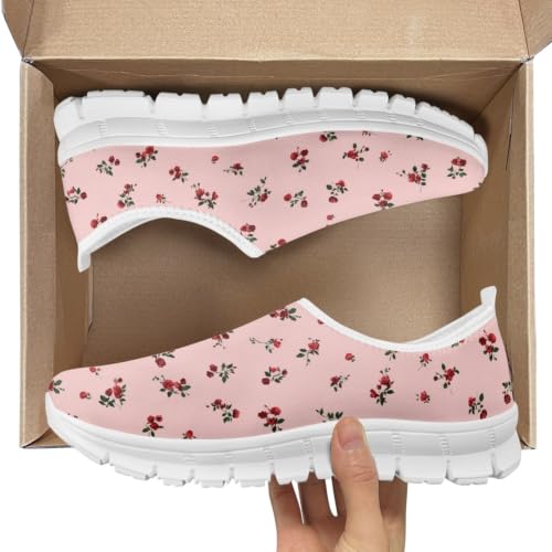 Lightweight Fashion Athletic Walking Sneaker Floral Print Pull Tab for Women Casual Footwear Shoes - Image 3