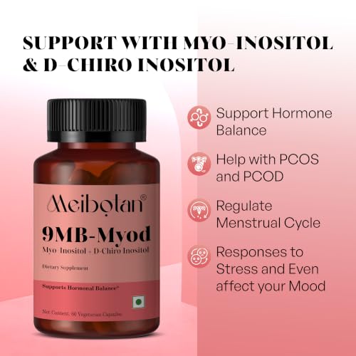 Image of PCOS PCOD Supplement Myo-Inositol & D-Chiro Inositol | Hormonal Balance & Healthy Ovarian Function Support for Women | 60 Veg Capsule
