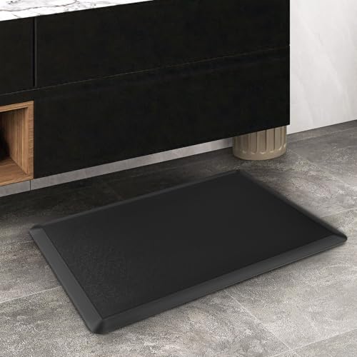 Tapis de sol en PVC noir pour postes debout et bureau mousse