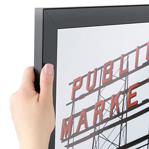 ArtToFrames 15x19 Inch Black Picture Frame, This 1.25 Inch Custom MDF Poster Frame is Black - Comes with Regular Glass and Corrugated Backing (2WOMCF-105-048C-15x19)