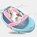 Tapis de Bain Bébé Nouveau-né Coussin de Baignoire Pliable Support Siège de Bain Antidérapan Transat Hamac de Bain Bébé Réglable Siège Baignoire de Bain en Maille Confortable pour Enfant 0-3 Ans