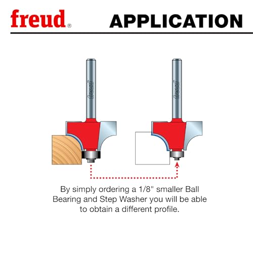 Freud Quadra-Cut Radius Rounding Over Bit with Perma-Shield Coating for Flawless Finish - 4 Cutters, 1/4" Shank Dia., 1/4" Radius, 2-3/16" Length - 34-110 - Thumbnail 6