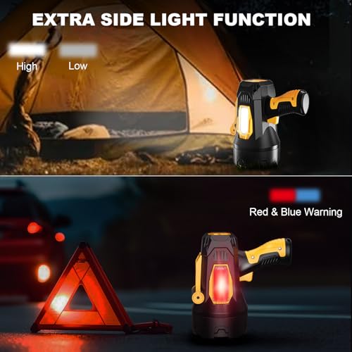 LBE Rechargeable Spotlight, Super Bright 99,000 Lumens Led Flashlight Handheld Spot Lights Outdoor with Cob Light, 10000ɱAh Long Lasting Large Spotlight for Hunting Boating Camping - Image 6