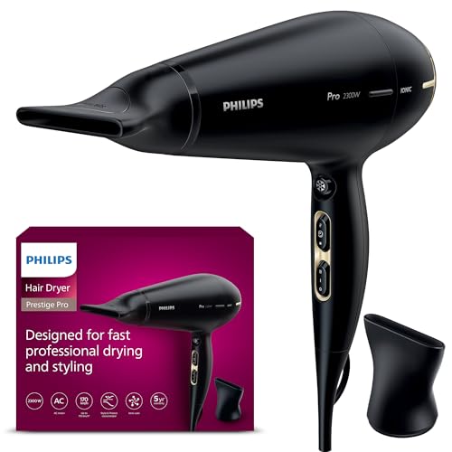 Philips Haartrockner Prestige Pro, Haartrockner für professionelles Trocknen und Styling, mit 2 Stylingdüsen, 2.300 W, Modell HPS920/00
