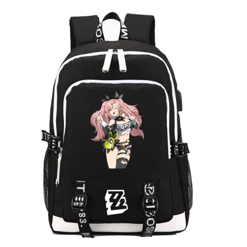 ISaikoy Zenless Zone Zero �o�b�N�p�b�N �f�C�p�b�N �u�b�N�o�b�O �m�[�g�p�\�R���o�b�O �X�N�[���o�b�O USB�|�[�g�t��, �u���b�N 9, Medium, �f�C�p�b�N�o�b�N�p�b�N�B