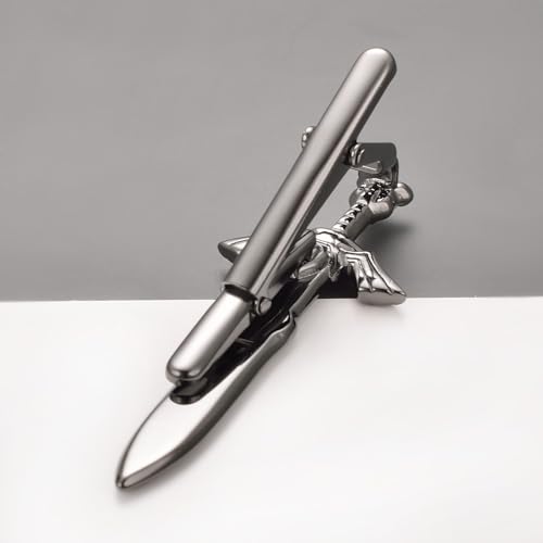 Image of TRENDTIECLIP Sword Tie Clip for Men Novelty Black Tie Bar Personalized Unique Party Jewelry Gift