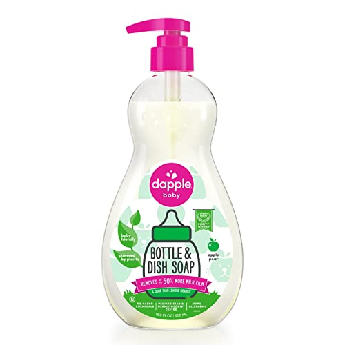 Image of Dapple Dish and Bottle Soap Apple Pear 16.9Oz - Pack of 1 - 16.9 Fl Oz Bottle - Plant Based Dish Liquid for Dishes & Baby Bottles - Hypoallergenic Soap, Liquid Soap