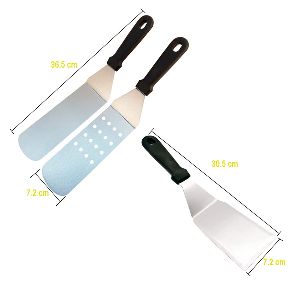 Set Spatole Anmarko: Professionale In Acciaio Inox Per Hamburger E Piastra (3 Pezzi) - 4