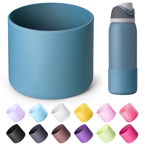 Diumepo Silicone Water Bottle Boot for Owala 40 oz, Anti-Slip Protective Sleeve for Owala Twist & FreeSip & Flip Stainless Steel Water Bottle, Boot Bottom Base for Owala (Denim Blue)