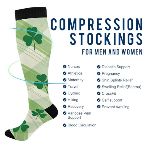 Image of Wusikd Pirate Skulls Compression Socks for Women and Men Circulation Cute Long Socks for Athletic Running 1