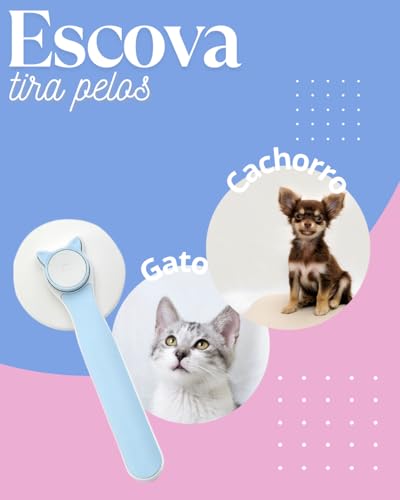 Escova Tira Pelos Para Pets De Clique Cães e Gatos Cinza