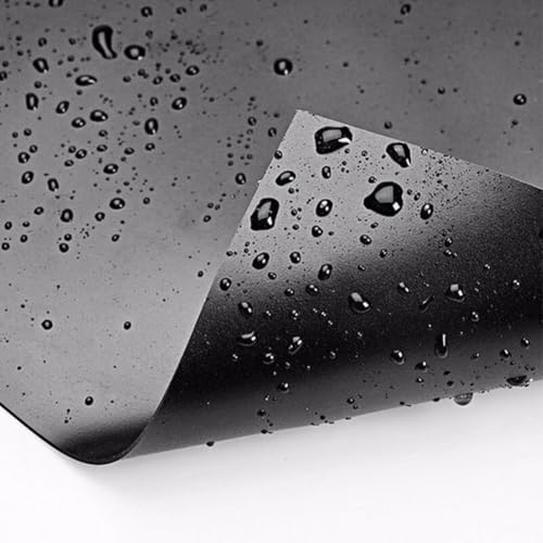 URPIZY Lámina de polietileno de alta densidad para estanques, 0,12 mm de grosor, reforzado para estanques de jardín, paisajismo y estanques de natación, color negro, 200 x 300 cm