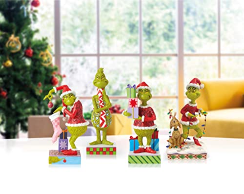 Enesco Jim Shore Grinch Holding Present Figurine, Multicolor, 8 Inches - Image 2
