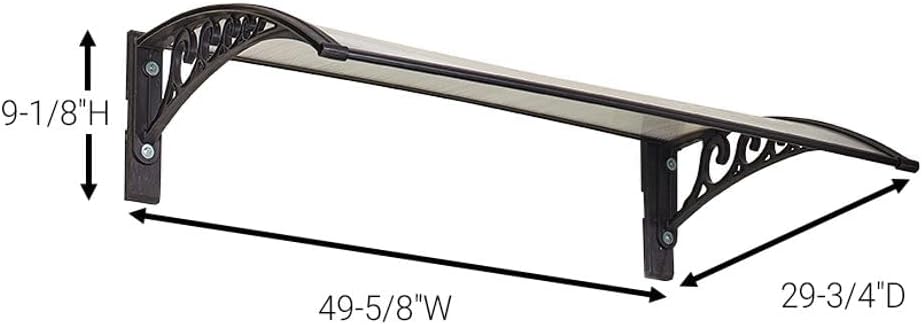 Miniatura 4 de The Lakeside Collection Toldo negro de 47.5 pulgadas para ventana o puerta delantera, protege de la lluvia y la nieve