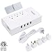 Powerjc Travel Voltage Converter Power Adapter Step Down 220V to 110V Rated Power 1875W with 4 Smart USB Charging Ports ETL for Hot Air Brush and hairdryer White