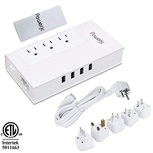 Powerjc Travel Voltage Converter Power Adapter Step Down 220V to 110V Rated Power