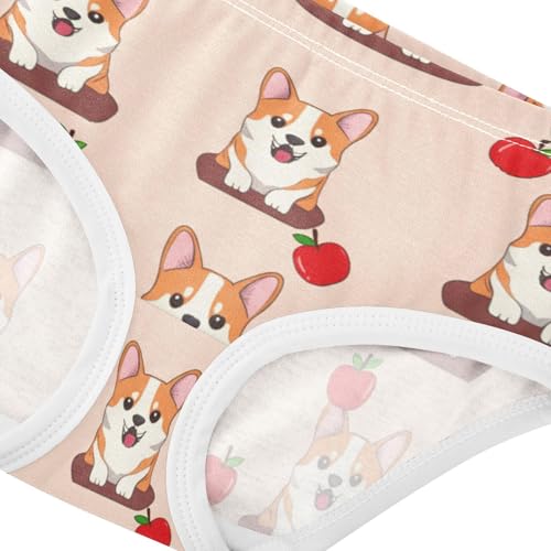 Cute Dogs Animals Peach Cute Panties Girl Toddler Underwear Custom Cotton Bright Briefs Undies Kids 2t4