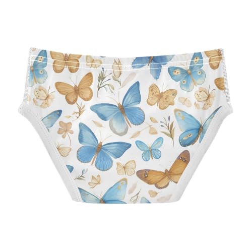 Wusikd Watercolor Blue Boys' Underwear Cotton Brown Butterfly Boys Briefs Soft Toddler Underwear 2T2