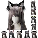 [Ligwon] 猫耳 カチューシャ ロリータ ヘッドドレス 獣耳 リボン ヘアアクセサリー 髪飾り 蝶結び レース ねこ耳 ゴスロリ メイド 仮装小物 森ガール ヘッドアクセサリー かわいい ハロウィン パーティー イベント 学園祭 文化祭 お茶会 (ブラック＆ホワイト)
