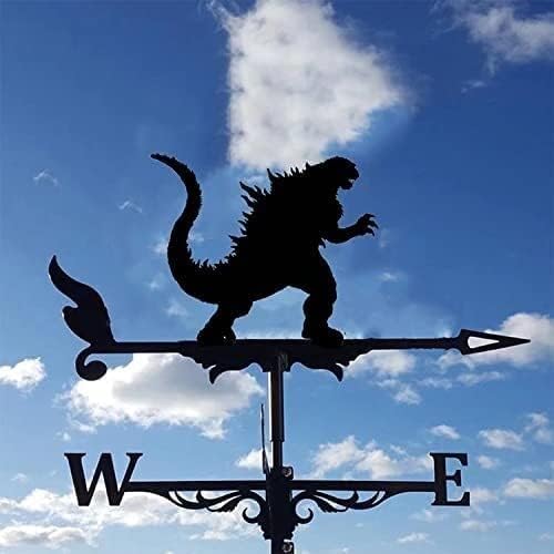 Weather Vane Dinosaur Weathervane Creative Decoration Wind Vane Durable Stainless Steel Weather Vane Outdoor Farmhouse Garden Patio Yard Roof Ornament Weathervanes