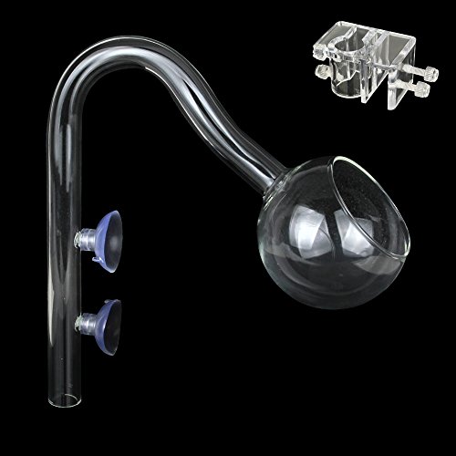 Senzeal 17 mm con Acrílico Clip para Pipa de Lirio de Vidrio de Pescado Pipa Rociadora Pipa Rociadora para Acuario