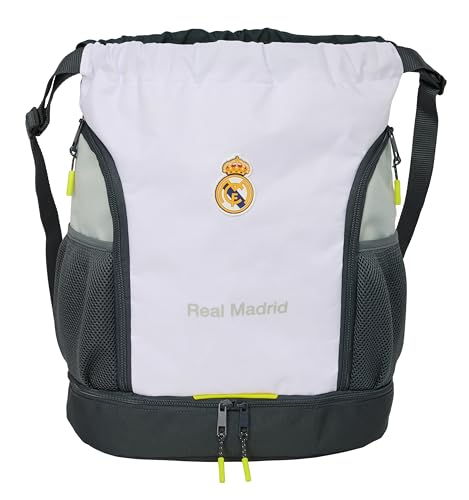 REAL MADRID EQUIPACIÓN 25/26   Mochila Saco, Mochila, Ideal para Niños de Diferentes Edades, Cómoda y Versátil, Calidad y Resistencia, 34x15x43 cm