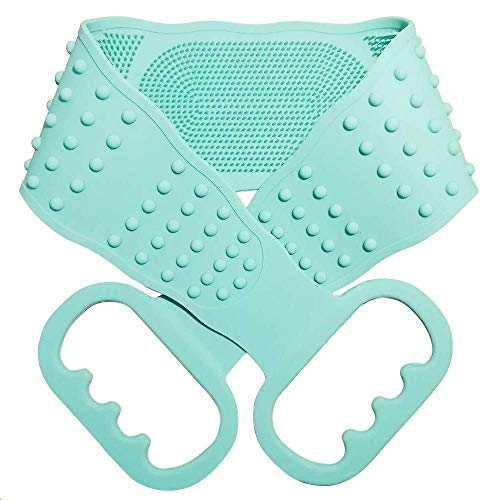 Back Scrubber for Shower,Lengthen Silicone Body Scrubber for Men & Women,Dual Side Silicone Bath Body Brush for Cleansing,Exfoliating and Back Acne-Green
