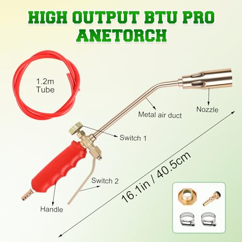 2025 New Propane Torch Weed Burner Kit, High Output Propane Torch, with Push Button Igniter for Weeds, Garden (Torch With 1.2m Tube) by Generic - Used condition - Image 6