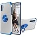 Galaxy Note 10+ Plus/5G Case, Full Body Clear Ultra Slim Soft TPU Case Cover Built-in 360 Rotatable Ring Kickstand Fit Magnetic Car Mount Shockproof Cover for Samsung Galaxy Note 10+ Plus,Blue
