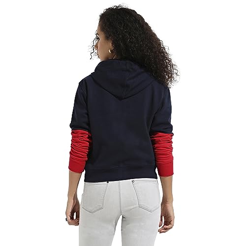 Image of Campus Sutra Women Cotton Hooded Neck Sweatshirt