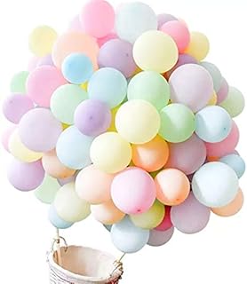 100 Pastelowe Balony Wielokolorowe, Balony z Helem Premium 10"/25cm i 5"/13cm Grube Balony Lateksowe Wielokolorowe. Dekoracje Imprezowe i Akcesoria Urodzinowe