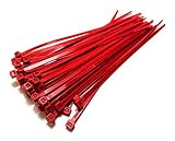 Para cualquier tarea Bridas de plástico de nailon, largas y anchas, extra grandes, color blanco y negro, 50 unidades (rojo, 4,8 mm x 300 mm)