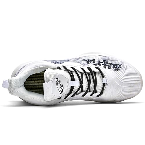 Image of Men's High-Top Basketball Shoes Anti-Slip and Wear-Resistant Soles Running Shoes Graffiti Design Fashionable Sports Shoes