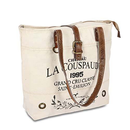 Bolso de lona grande tipo tote para mujer miniatura 6
