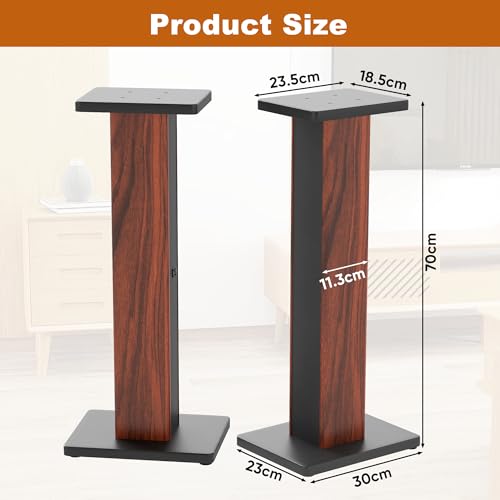 Soportes de altavoz de madera de 70 cm contra vibraciones y sonido distorsionado 2