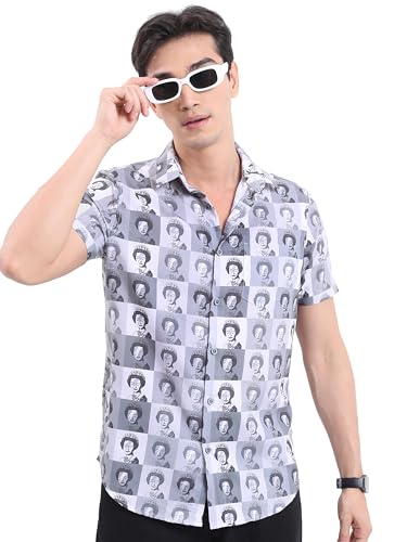 Image of Ketch Men Slim Fit Printed Half Sleeve Shirt