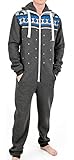 Juicy Trendz Adult Hooded Fleece Onesie Pajamas, Non-Footed One Piece Zip-Up Aztec Printed Jumpsuit Sleepwear for Men & Women
