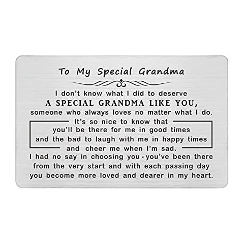 Laluminter Grandma Gifts, Engraved Wallet Card Inserts for Grandmother from Granddaughter, I Love My Special Grandma Gift, Chirstmas Card for Women Cover