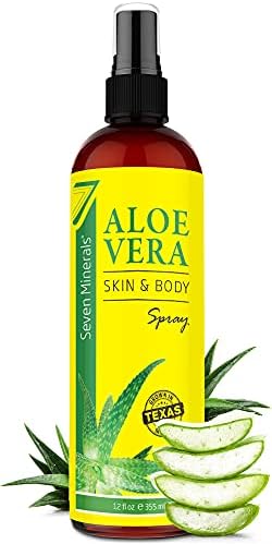 Organic Aloe Vera Spray for Body & Hair - From Freshly Cut Aloe Plant - Extra Strong - Easy to Apply - No Thickeners So It Absorbs Rapidly With No Sticky Residue - Made in USA (Big 12 fl oz)