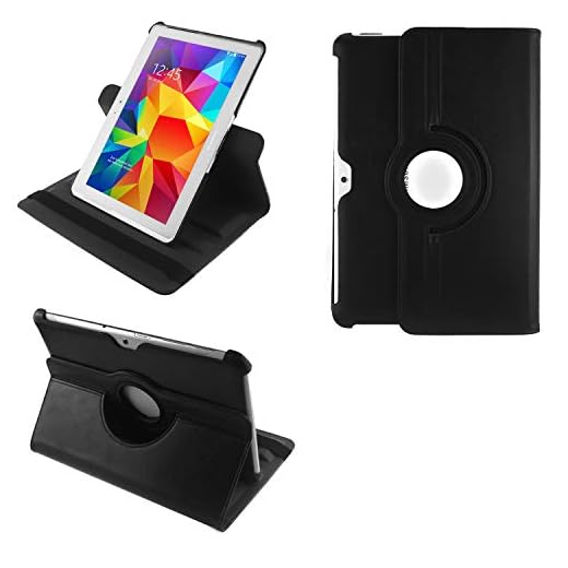 COOVY® 2.0 skydd för Samsung Galaxy TAB 10.1 N GT-P7500 GT-P7501 GT-P7510 GT-P7511, TAB 2 10.1 P5100 P5110 roterande 360° gradigt smart fodral stativ skydd | svart