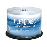 100-Pak PlexDisc 80-Min 52X Liquid Defense Plus Glossy White Inkjet Hub Printable CD-R's (2 x 50-Pak