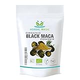 Herbal Magic Organic Black Maca Root Powder- Sparkle Your Smoothies, Milkshakes, Recipes- Naturally Sweet & nutritive - Free from Fillers & preservatives-100g