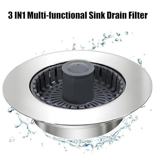 Colador para lavabo de cocina y tapón antiobstrucción miniatura 5