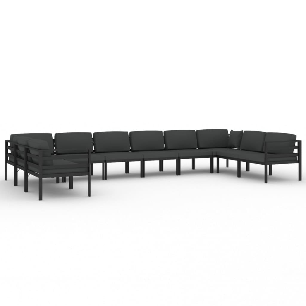 Modułowy aluminiowy zestaw ogrodowy z poduszkami antracyt 60 cm
