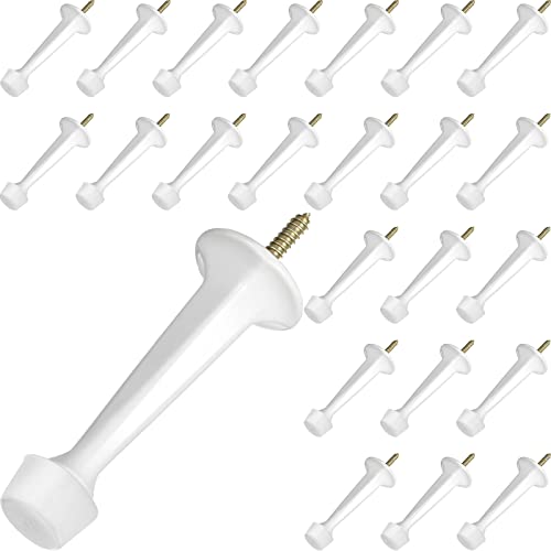24 Pack Door Stop Heavy Duty Solid Rigid Door Stoppers With Soft Rubber Tip Wall Mount Door Stoppers For Bottom Of Door (White) #TOP29
