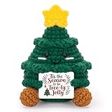 FunisFun Christmas Positive Crochet Doll - Funny Handmade Crochet Christmas Tree, Festive Gift for Christmas Decor Secret Santa Gag Gift