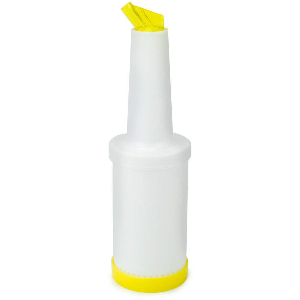 (1-PC-1Qt) Yellow Store N Pour Spout Bottle Containers Flow-N-Stow Fruit Juice & Liquor Bar Pour Bottles 1 Quart