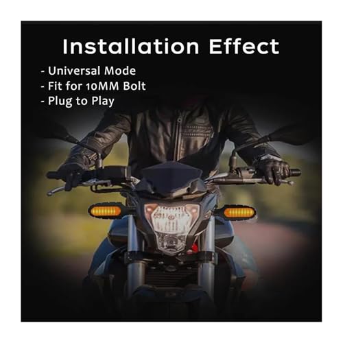 Intermitentes de moto 12V luces de señalización ámbar con perno M8 universal 2