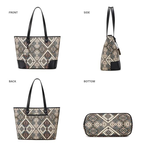 Image of Women Fashion Synthetic Leather Handbags Tote Bag Shoulder Bag Top Handle Satchel Purse Set